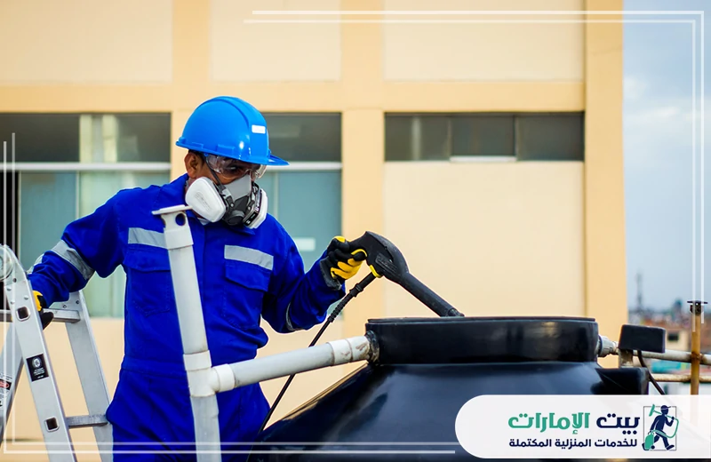 تنظيف خزان الماء العلوي في العين تنظيف خزان الماء العلوي في العين